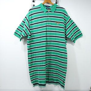 Ralph Lauren Polo Sport Big & Tall Men's Polo Green Striped Navy Blue White READ